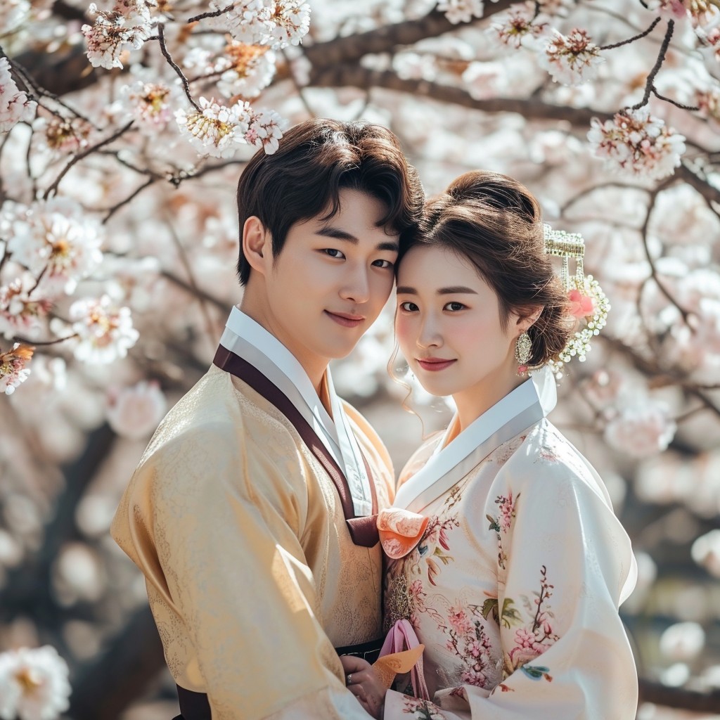 cherry blossom romance stockcake