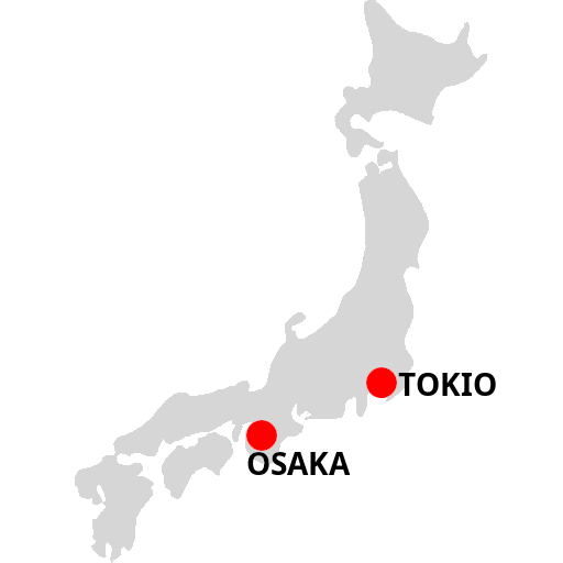 mapa tokio osaka